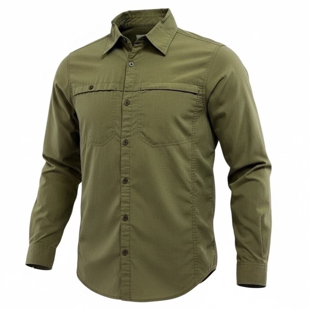 Craghoppers Mens Sz  Small Olive Green Long Sleeve Button Down Hiking Shirt (J39